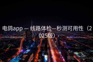 电鸽app — 线路体检—秒测可用性（2025版）