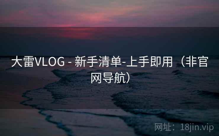 大雷VLOG - 新手清单-上手即用（非官网导航）